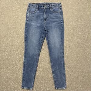 American Eagle Jeans Womens 8 Short Blue Next Level Stretch Hi Rise Jeggings